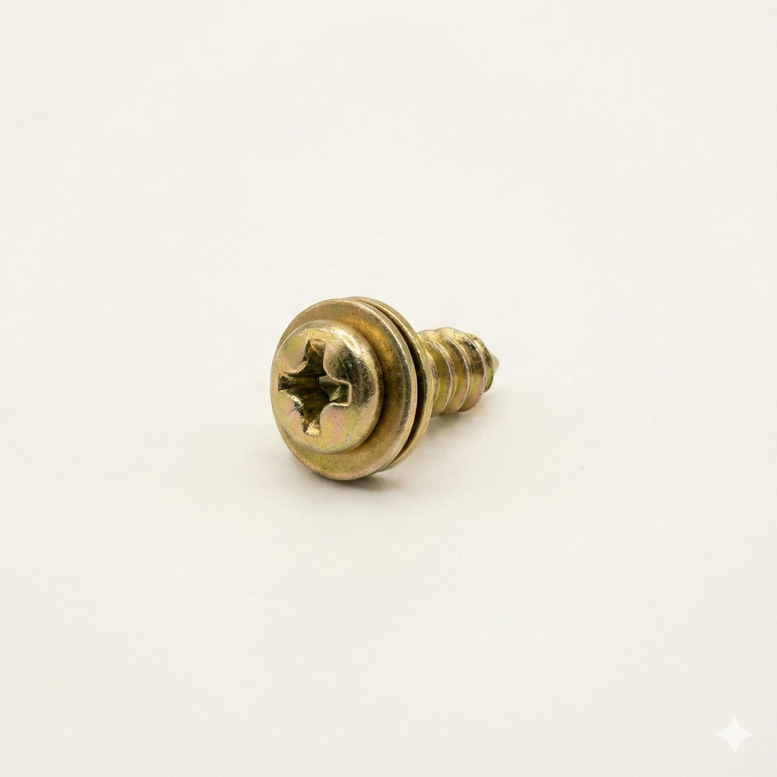 Yellow Zinc Pan Head SEMS Screw with integrated washer for electrical bonding